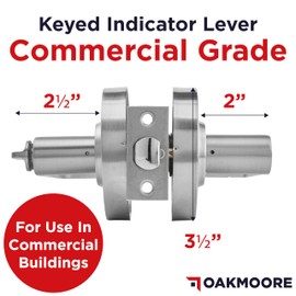 Keyed Entry Commercial Door Handle | Heavy Duty Commercial Door Locks with Indicator | Restaurant, Store, Hospital, Warehouse | Locking Occupied Door Lever Lock with Ke (Silver)