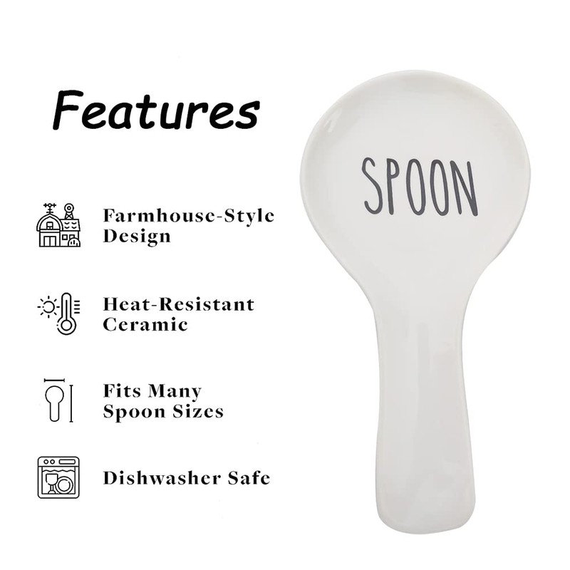 Spoon Rest for Kitchen Counter,Ceramic Spoon Holder,Ceramic Utensil Holder,Large Size