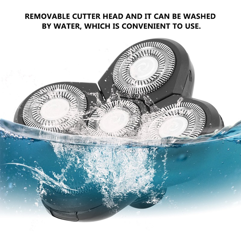 Electric Beard Shaver 5 Blade Rotating Head Waterproof Accessory Replacement