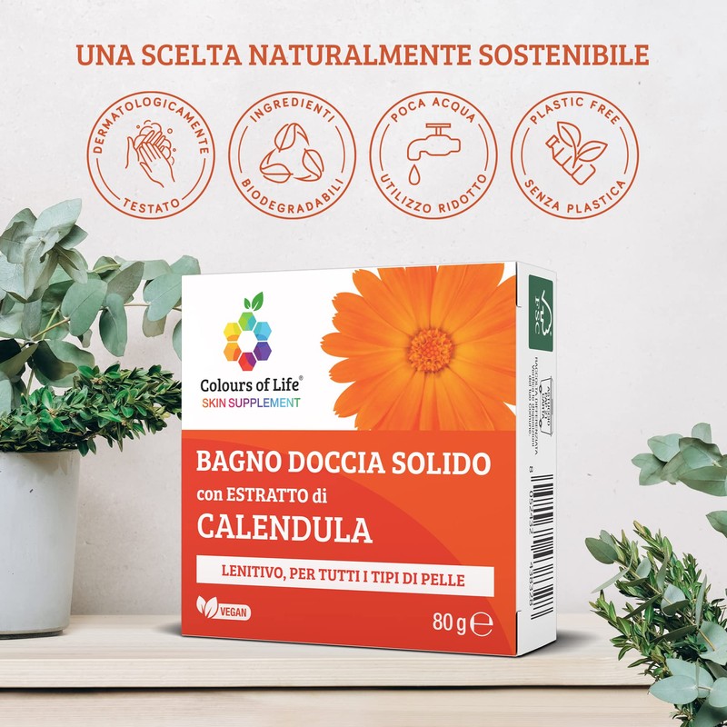 Colours of Life Skin Supplement - Solid Bodywash Calendula, 80