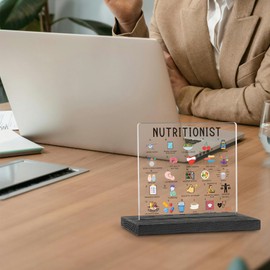 Colorful and Encouraging Gifts for Nutritionist, Inspiring Office Desk Sign for Dietitians, Mindful Eating Reminder for Healthcare Professionals, Wellness Accent Decor Sign Plaque VA75