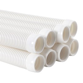 U.S. Pool Supply Pool Vacuum Hose, 8 Piece Pool Hose Set - 40" White Flexible Spiral Wound Connector Sections with 1.5" Male & Female Cuff Ends, Replacement Fits Most Inground Automatic Cleaner Brands