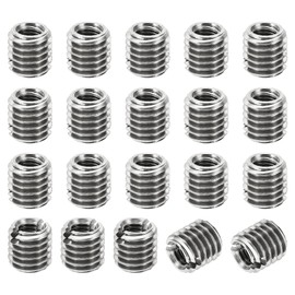 PATIKIL Thread Adapters Sleeve Reducing Nut, 20 Pcs M8x1.25 Male to M5x0.8 Female Repairing Insert Nut Screw Reducer Stainless Steel Fastener 8mm