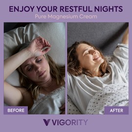 VIGORITY Magnesium Cream for Sleep – 4.06 oz | Soothing Magnesium Lotion for Leg Cramps, Muscle Relaxation & Deep Sleep | With Lavender, Vitamin E & Shea Butter | Safe for Kids & Pregnant Individuals