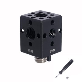 NICEYRIG Camera Accessory Mount Extension for ARRI Location Hole, 5 in 1 DSLR Cage Converter Adapter for Ball Head Magic Arm, Low Friction, Cold Shoe Adapter, 15mm Rod Clamp - 565