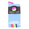 MadSportsStuff Neon Rainbow Clouds OTC Socks (Sky Blue, Medium)