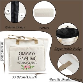 WCGXKO Grammy Mother’s Day Gift Grandma Birthday Gift Tote Bag Travel Bag For Grammy (MMY TB CA)