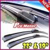 Pro Motor 22" + 19" OEM Quality Bracketless Windshield Wiper