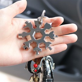 3 Pack 18 in 1 Snowflake Multitool Stainless Steel Snowflake Multitool Snowflake Tool for Outdoor Travel, Camping and Adventure
