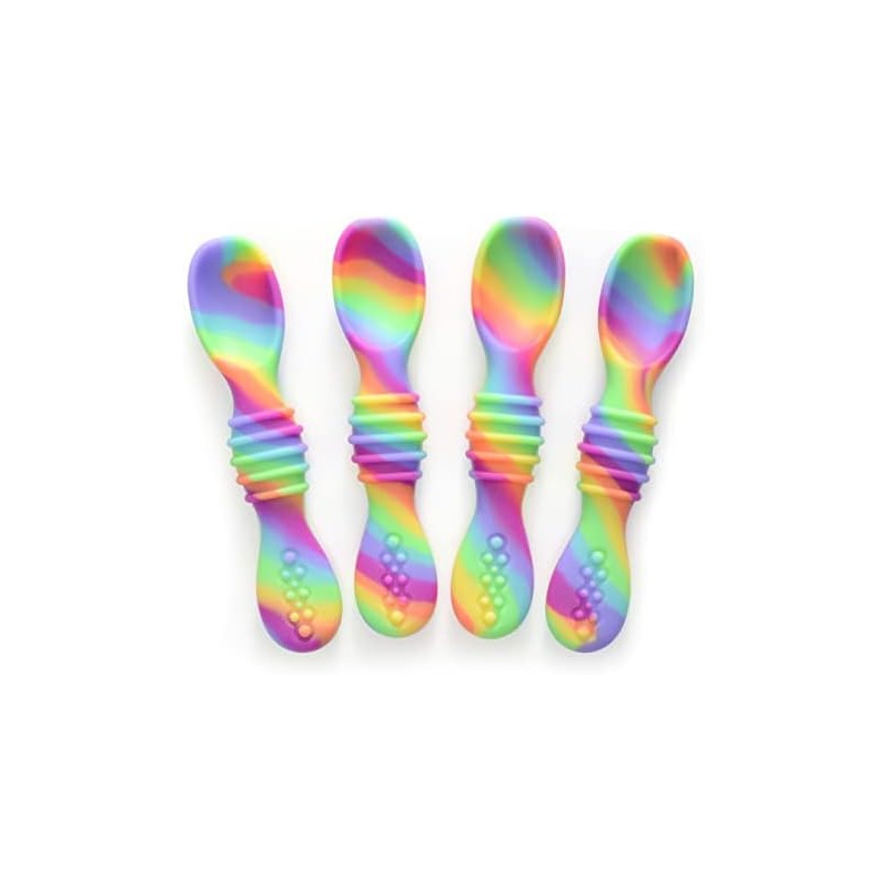 PrimaStella - Juego de cucharas masticables de silicona para bebés