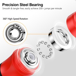 Gritin Skipping Rope, Speed Rope Adjustable with Non-Slip & Ergonomic Handles, 3 Metre Length Adjustable Rope with Scale Marking, for Fitness & Endurance & Skipping Rope, Includes Length Adjuster