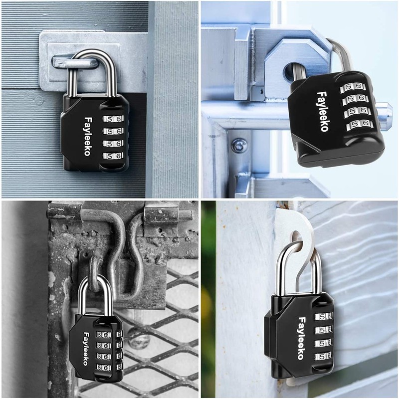 Combination Lock, 4 Digit Combination Padlock for School Gym Sports