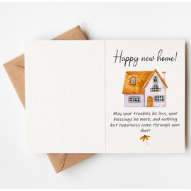 TRIDECOR New Home Card – Housewarming Card with Blessing, Welcome New Homeowner Gift, Folded 5x7 Greeting Card with Envelope, Blank Inside, Thoughtful House Warming Gifts New Home