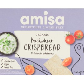 Amisa Organic Gluten Free Buckwheat Crispbread 120g - Low Carb & Healthy Snacks - Gluten Free, Yeast Free & GMO Free - Vegan