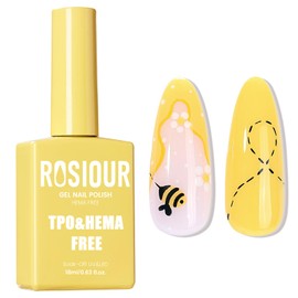 Rosiour TPO and Hema Free Bright Orange Gel Nail Polish- 18ml Hypoallergenic Non Toxic Light Orange Nail Polish Gel, Long Lasting Soak Off UV Nail Polish for Manicure Nail Design Salon Home DIY