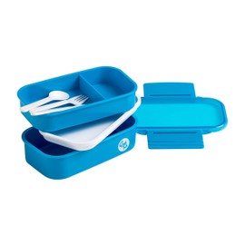 Premier Housewares Grub Tub Lunch Box with 2 Containers and Cutlery - Blue