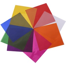 HOODAMY Color Cellophane Sheets, 8 Colors, 80 Sheets Set, Child Safe, DIY Craft Materials, Transparent Color Film Wrapping, Crafts, Album Decoration, Interior Decoration, Eco Material, Multi-Purpose