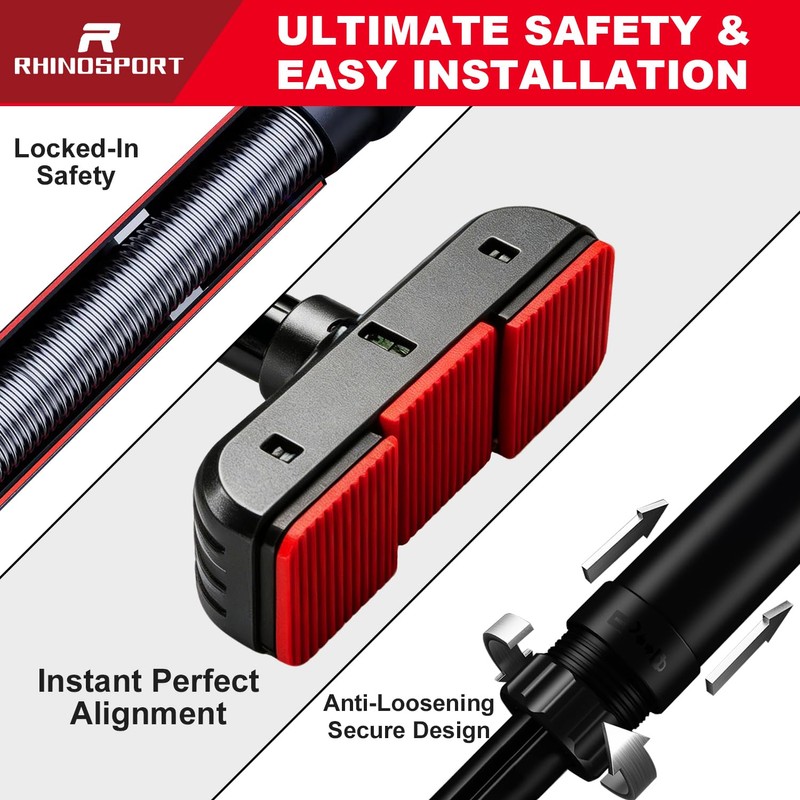 RHINOSPORT Door Pull Up Bar 70-92cm No-Screw Home Gym