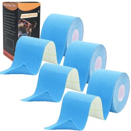 ANAMPION Kinesiology Tape (3 Rolls, 5 cm x 5 m) Kinesiology Tape Waterproof Kinesio Tape and Sports Tape for Sports for Muscles Shin Splints Ankle Knee Shoulder (Blue)