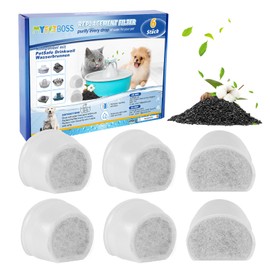 MyfatBOSS Carbon Filter Cat Fountain Filter for PetSafe Drinkwell Ceramic Avalon, Pack of 6 Drinking Fountain Filters for Pagoda Seascape Sedona Water Fountain for Cats Dogs