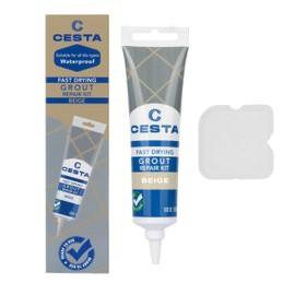 Cesta Tile Grout Repair Kit – Squeeze Tube, Fast Drying, Waterproof Tile Grout Paint to Restore & Renew Tile Joints Line for Bathroom, Kitchen, Shower & Floor Tile (Beige, 8.8 oz)