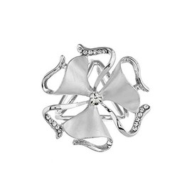 erioctry 1pcs Silver Hollow Triple-ring Scarf Ring Metallic Scarves Buckle Silk Scarf Clip Metallic Jewelry Accessories with Shiny Rhinestone for Women Ladies Girls Scarf