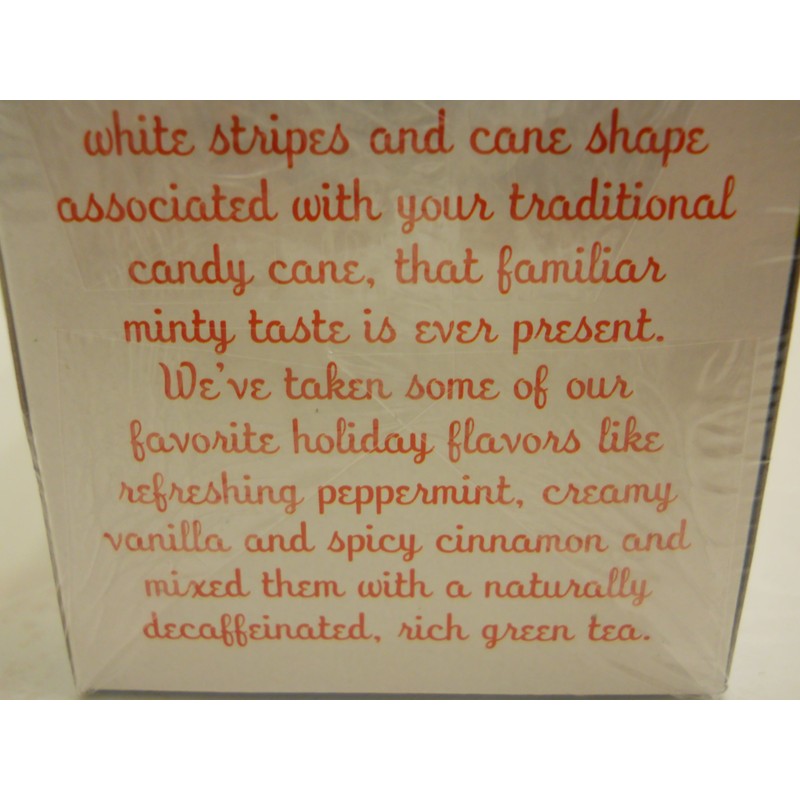 Trader Joes Candy Cane Green Tea Decaffeinated 20 Tea Bags,
