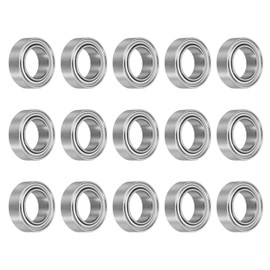 sourcing map 15pcs MR106ZZ Deep Groove Ball Bearings 6x10x3mm Chrome Steel Miniature Bearing Double Shielded Precision Bearings, P6 (ABEC 3)