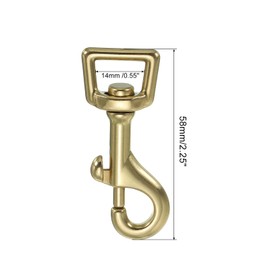 PATIKIL Lobster Clasp Keychains, 2Pcs 9/16 Inch Pure Brass Oval Lobster Clasps Swivel Trigger Snap Hook Purse Lanyard Clips for DIY Leather Craft