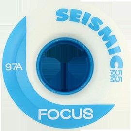 55mm Seismic Skate Systems Focus White/Blue Skateboard Wheels - 97a with Viper Strike Skateboard Bearings 8mm Precision ABEC 7 Skateboard Bearings - Bundle of 2 Items