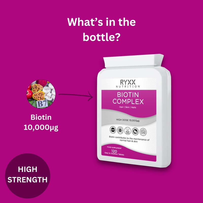 Biotin Complex 10,000µg | High Strength Biotin for Hair Growth,
