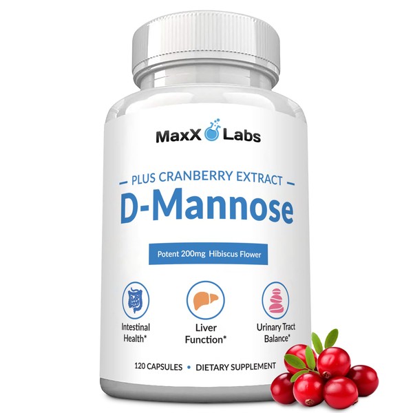 MaxX Labs D Mannose 1000mg - D-Mannose Cranberry Supplement with