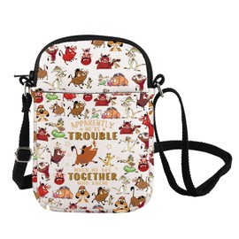 Lion Movie Inspired Crossbody Bag Lion Cartoon Movies Lover Gift Simba Pumbaa Gift Magical Kingdom Shoulder Bag (LION KNEW CB CA)