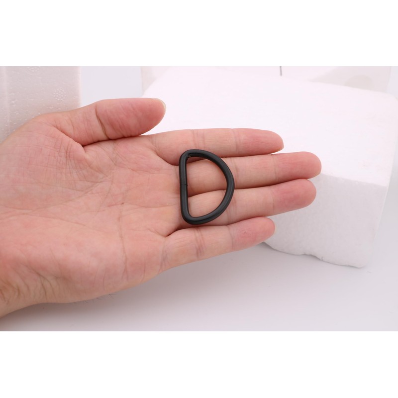 Wuuycoky 1.25" Inner Diameter Black D Rings Buckles D-ring Non-welded