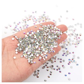 Feifei’S Bow 1440 Pieces Flat Back Gems Round Crystal Rhinestones SS16 4.0mm Diamante Rhinestones Crafts Nail Face Art Clothes Shoes Bags DIY (Crystal AB)