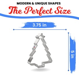 Foose Christmas Tree Cookie Cutter 5 Inch –Tin Plated Steel Cookie Cutters – Christmas Tree Cookie Mold