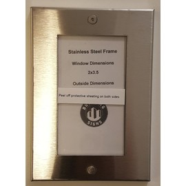 Elevator Certificate Frame 3.5 x 2 Stainless Steel
