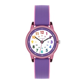 Cander Berlin MNA 0130 A Children's Watch Velcro Wristwatch Children Girls 3 ATM Waterproof Learning Watch Analogue Pink Purple