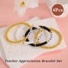 Emibele Teacher Bracelets 4 Pieces, Teacher Appreciation Bracelet Set, Bead