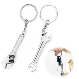 Monkey Wrench Mini Screwdriver Tool Key Chain Clip Mini Adjustable Spanner Miniature Tool School Bag Charm Petite Gift for Home / Industrial / Auto Repair