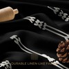 downluxe Linen Texture 3 in 1 Farmhouse Shower Curtain Set