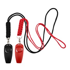 filheraze 2 Stück Rückruf Hundepfeifen, Ultraschallpfeife für Hunde, [ 2-in-1-Funktion] Profi Training Werkzeug Finger Klicker mit Pfeife, Verhaltenstrainingshilfe, Schwarz+Rot