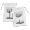Ambesonne Tree of Life Fabric Pouch Set of 2, Abstract
