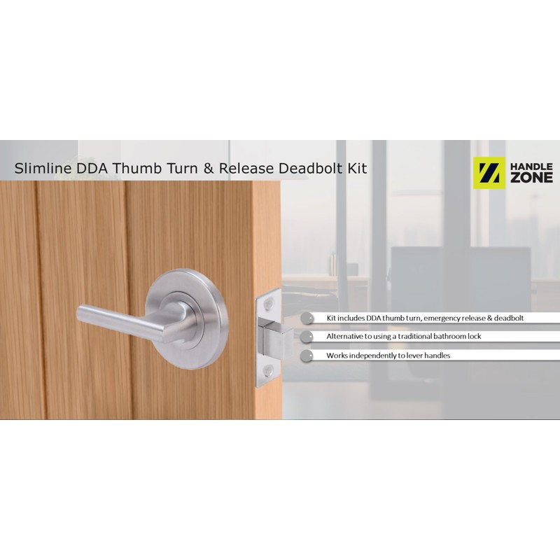 HANDLEZONE® SSS Bathroom Toilet Door Kit - DDA Disabled Turn