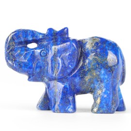 SMQ 2" Small Natural Lapis Lazuli Elephant Statues Home Decor Carved Gemstone Lucky Blue Elephant Stones Crystal Animal Carvings Figurines Ornament Sculpture Crafts，