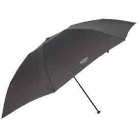 Moonbat 21-431-10965-02 Rain Umbrella, Folding Umbrella, Ultra Lightweight, Large Size, Barberla, Plain 23.6 inches (60 cm), Black, Black