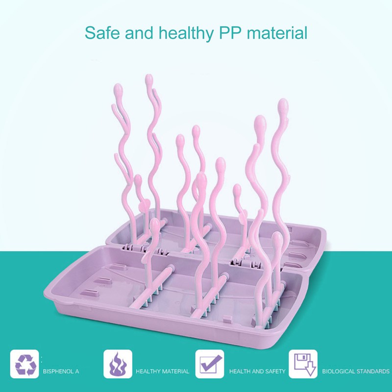 Baby Bottle Drying Rack PP Safe Foldable Portable Baby Bottle