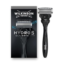 Wilkinson Sword Hydro 5 Ultimate Men's Razor, Hyaluronic Acid, Carbon Coated Blades, Razor Handle Plus 1 Replacement Blade