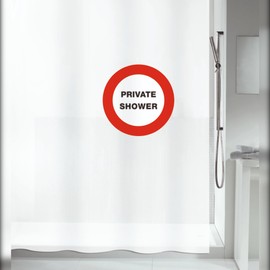 Spirella Plastic Shower Curtain, 180 x 200 cm, Black/Red,