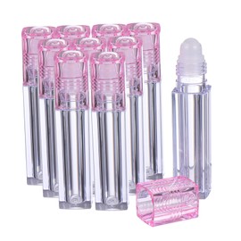 BIUDECO Travel Cosmetic Container Roll Lip Oil Bottles 10 Pack Empty Plastic Lip Gloss Bottles
